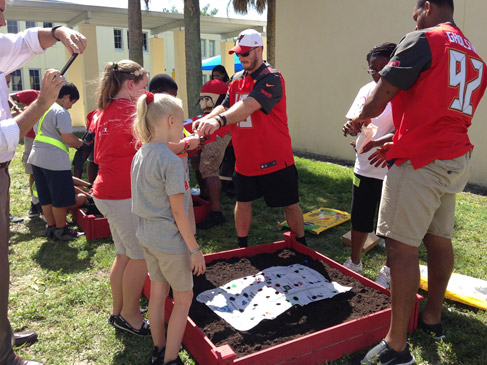 Image of the Learning Gardens being planted