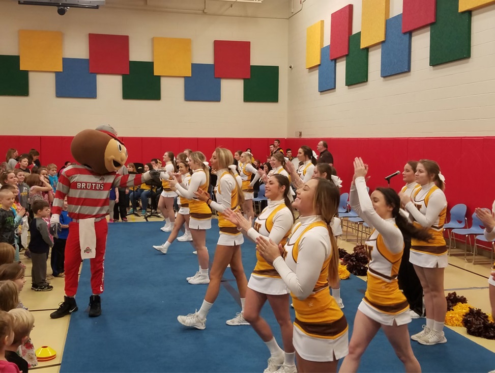 cheerleaders in a gym