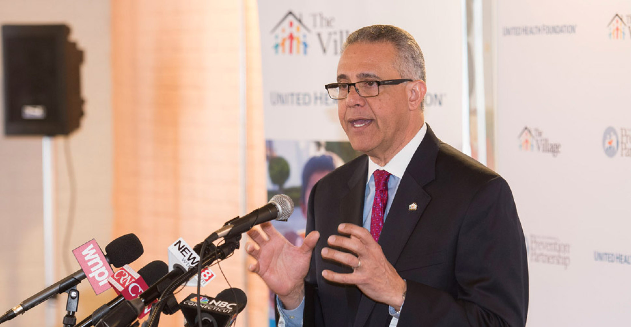 Galo A. Rodriguez giving a speech