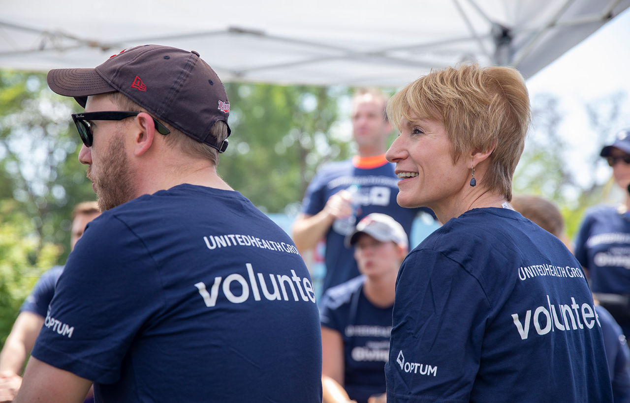 Employees volunteering